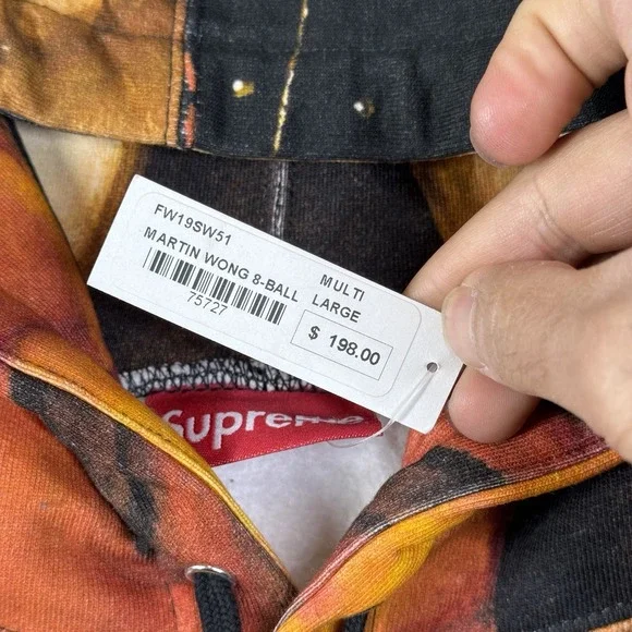 Supreme Martin Wong 8 Ball Hooded Sweatshirt Multi (FW19SW51) Men's Size Large L - Picture 5 of 14